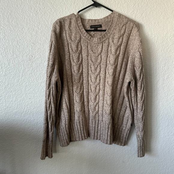 Light Brown Banana Republic Cable Knit Sweater Plus Size XXL - Picture 1 of 4